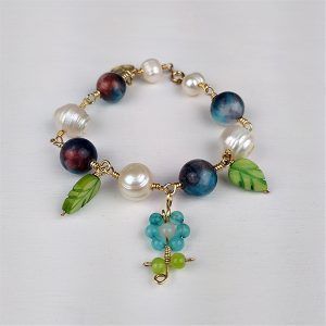 pulsera perlas y ágatas